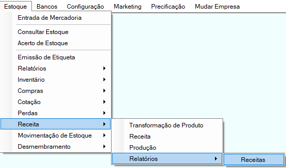 abrir relatorio receita
